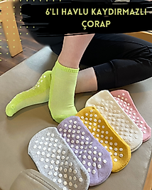 6'lı Kadın Pilates Yoga Çorabı