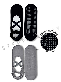 2 Çift Çapraz Bantlı Premium Pilates ve Yoga Çorabı