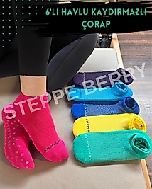 6'lı Kadın Pilates Yoga Çorabı