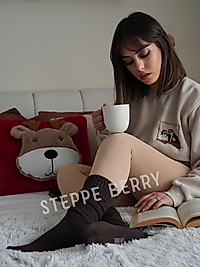 Koyu Kahverengi Slouchy Çorap