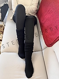 Siyah Kalın Slouchy Çorap