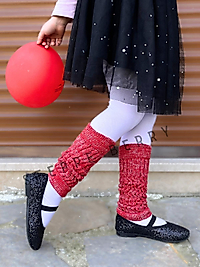 Simli Kristal Kırmızı Çocuk Tozluk Çorap