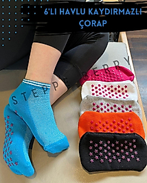 6'lı Kadın Pilates Yoga Çorabı