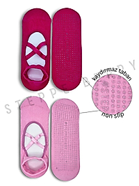 2 Çift Çapraz Bantlı Premium Pilates ve Yoga Çorabı